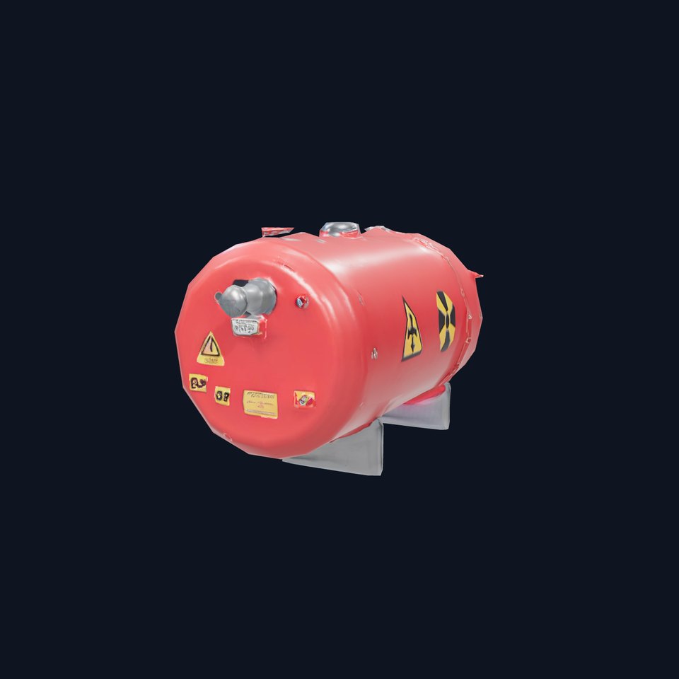 Industrial Hazard Tank model pack with warning signs